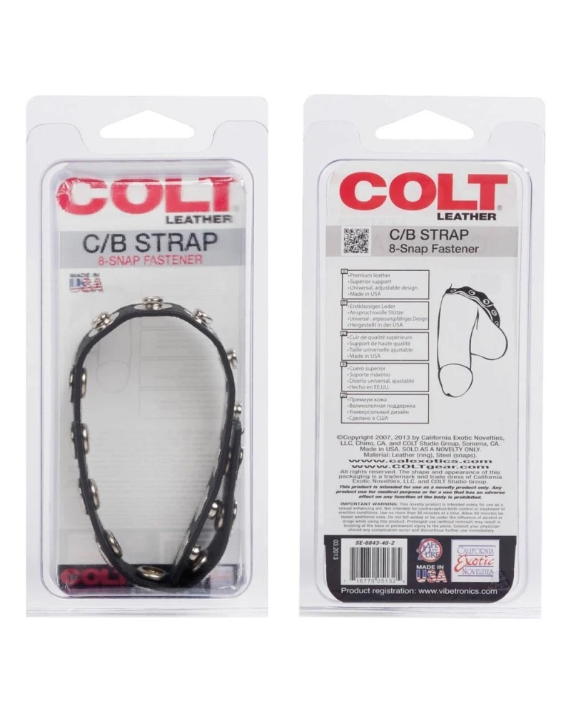 Colt Anneau En Cuir Pour Le Sexe 8 Pressions 2 Colt Anneau En Cuir Pour Le Sexe 8 Pressions – Image 2