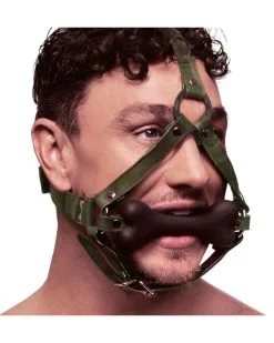 CalExotics Bâillon à Sangles Avec Os Bone Gag Camouflage -Sextoys boutique baillon a sangles avec os bone gag camouflage 4