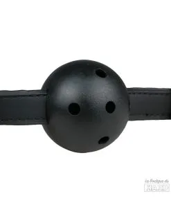 Easytoys Fetish Collection Baillon Avec Boule Noire Percée -Sextoys boutique baillon avec boule noire percee 3