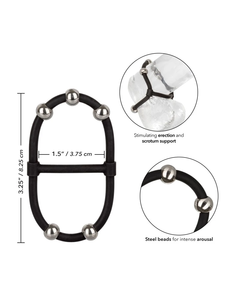 CalExotics Ballstretcher Beaded Dual Noir 3 CalExotics Ballstretcher Beaded Dual Noir – Image 3