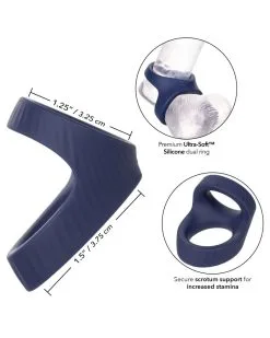 CalExotics Viceroy Ballstretcher Max Dual Ring Viceroy Bleu -Sextoys boutique ballstretcher max dual ring viceroy bleu 2