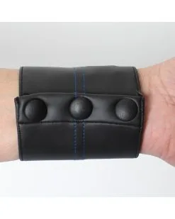 BRACELET PORTE FEUILLE NOIR/BLEU COCKPIK Taille S -Sextoys boutique bracelet porte feuille noir bleu cockpik 3
