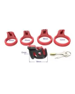 Generique Cage De Chasteté Cock Cuff 7.5 X 3 Cm Rouge-Noir -Sextoys boutique cage de chastete cock cuff 75 x 3 cm rouge noir 4