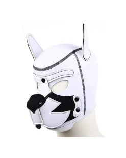 Kinky Puppy Cagoule PUPPY FOX Néoprène Noir-Blanc -Sextoys boutique cagoule puppy fox neoprene noir blanc 3