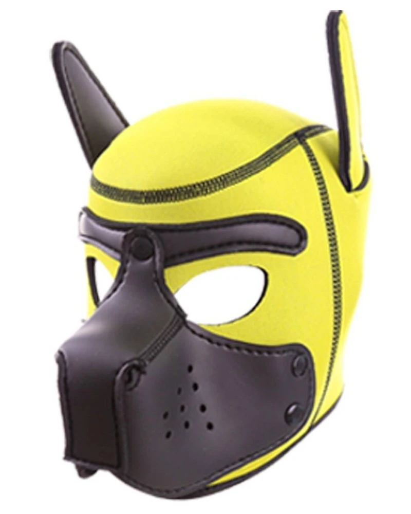 Kinky Puppy Cagoule PUPPY Néoprène Jaune-Noir 2 Kinky Puppy Cagoule PUPPY Néoprène Jaune-Noir – Image 2