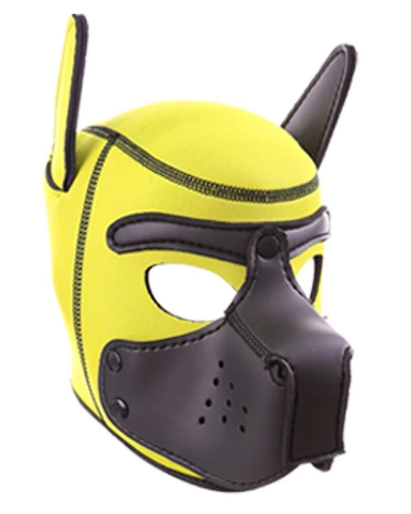 Kinky Puppy Cagoule PUPPY Néoprène Jaune-Noir 1 Kinky Puppy Cagoule PUPPY Néoprène Jaune-Noir
