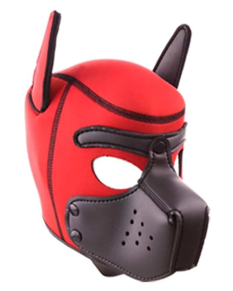 Kinky Puppy Cagoule PUPPY Néoprène Rouge-Noir 1 Kinky Puppy Cagoule PUPPY Néoprène Rouge-Noir