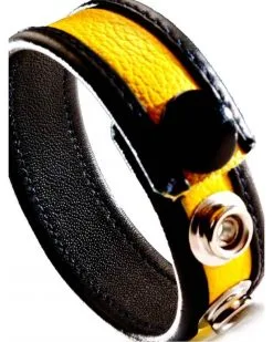Generique Cockring Cuir Jaune Et Noir 4 Generique Cockring Cuir Jaune Et Noir -Sextoys boutique cockring cuir jaune et noir 1