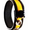 Generique Cockring Cuir Jaune Et Noir