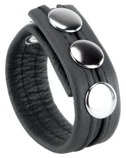 The Red Cockring En Cuir 3 Pressions Noir