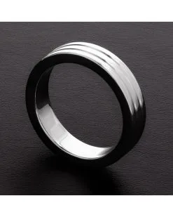 Triune Cockring Ribbed Metal 10mm Taille 55 Mm