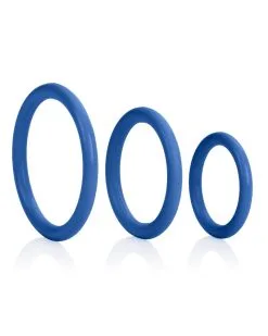CalExotics Cockrings Tri-Rings Bleus -Sextoys boutique cockrings tri rings bleus 3