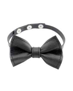 Kiotos Collier En Cuir Avec Noeud Papillon