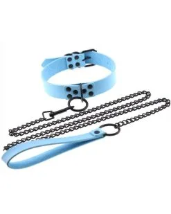 Generique Collier-Laisse Punk Bleu Ciel