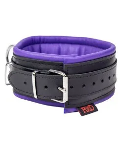 The Red Collier Rembourré En Cuir 3 Anneaux D Violet