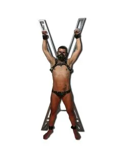 Mr. Sling Croix De Saint André En Métal Avec Pied -Sextoys boutique croix de saint andre en metal avec pied 2