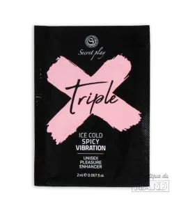 Secret Play Dosette Gel Chauffant Et Vibrant Triple X 2ml