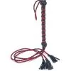 Devil Stick Fouet Triple Lanières 50cm Noir-Rouge