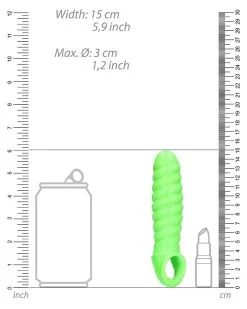 Ouch! Glow Gaine De Pénis Phosphorescente Swirl Glow 11 X 3cm -Sextoys boutique gaine de penis phosphorescente swirl glow 11 x 3cm 4