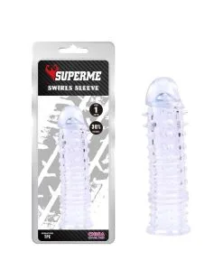 SUPERME! Gaine De Pénis Swirls 16 X 4cm Transparente 14 SUPERME! Gaine De Pénis Swirls 16 X 4cm Transparente -Sextoys boutique gaine de penis swirls 16 x 4cm transparente 6