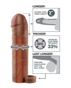 Fantasy X-tensions Gaine Pour Pénis Perfect Extension 18 X 4.5cm Marron 6 Fantasy X-tensions Gaine Pour Pénis Perfect Extension 18 X 4.5cm Marron -Sextoys boutique gaine pour penis perfect extension 18 x 45cm marron 2