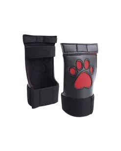 Ouch! Puppy Play Gants Néoprène Puppy Paw Noir-Rouge