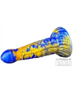 MetallicAnal Gode Fantasy Ninja 16 X 5.2cm Bleu-Doré 3 MetallicAnal Gode Fantasy Ninja 16 X 5.2cm Bleu-Doré -Sextoys boutique gode fantasy ninja 16 x 52cm bleu dore 1