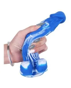 F*CK MY COLOR Gode Gridy 15 X 4cm Bleu-Blanc -Sextoys boutique gode gridy 15 x 4cm bleu blanc 1