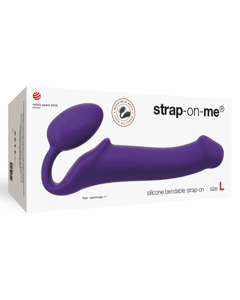Gode + Plug STRAP-ON-ME Bendable L 16 X 3.7 Cm Violet 2 Gode + Plug STRAP-ON-ME Bendable L 16 X 3.7 Cm Violet – Image 2