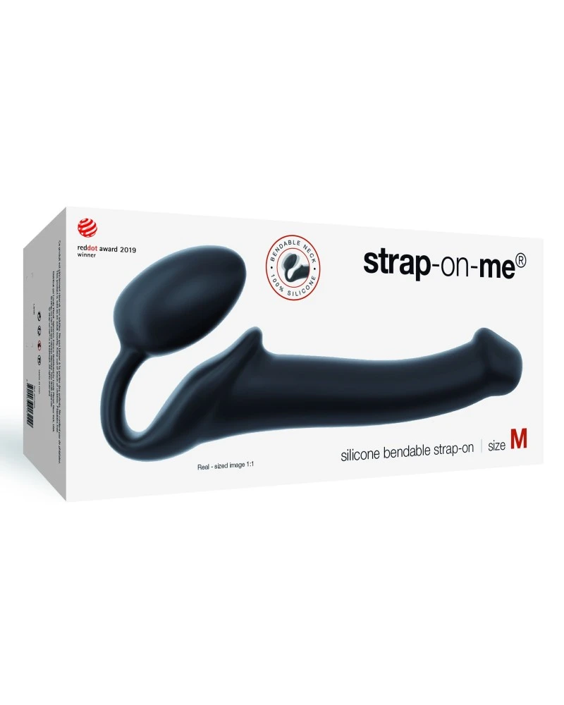 Gode + Plug STRAP-ON-ME Bendable M 16 X 4 Cm Noir 2 Gode + Plug STRAP-ON-ME Bendable M 16 X 4 Cm Noir – Image 2