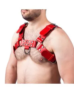 The Red Harness Harnais En Cuir Buckle Rouge Taille S/M -Sextoys boutique harnais en cuir buckle rouge 1