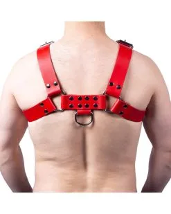 The Red Harness Harnais En Cuir Buckle Rouge Taille S/M -Sextoys boutique harnais en cuir buckle rouge 2