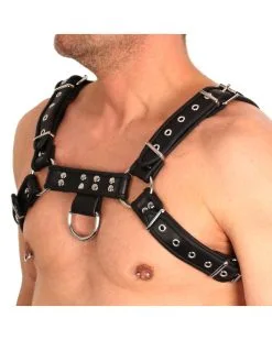 The Red Harness Harnais En Cuir Noir Taille S -Sextoys boutique harnais en cuir noir 2