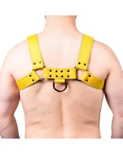 The Red Harness Harnais En Cuir Snap Jaune Taille S/M -Sextoys boutique harnais en cuir snap jaune 2