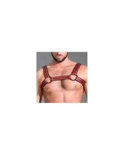 665 Harnais En Neoprene Rouge Noir Taille S