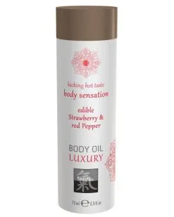 La Boutique Du Hard Huile De Massage Comestible - FRAISE Et POIVRON ROUGE 75ml