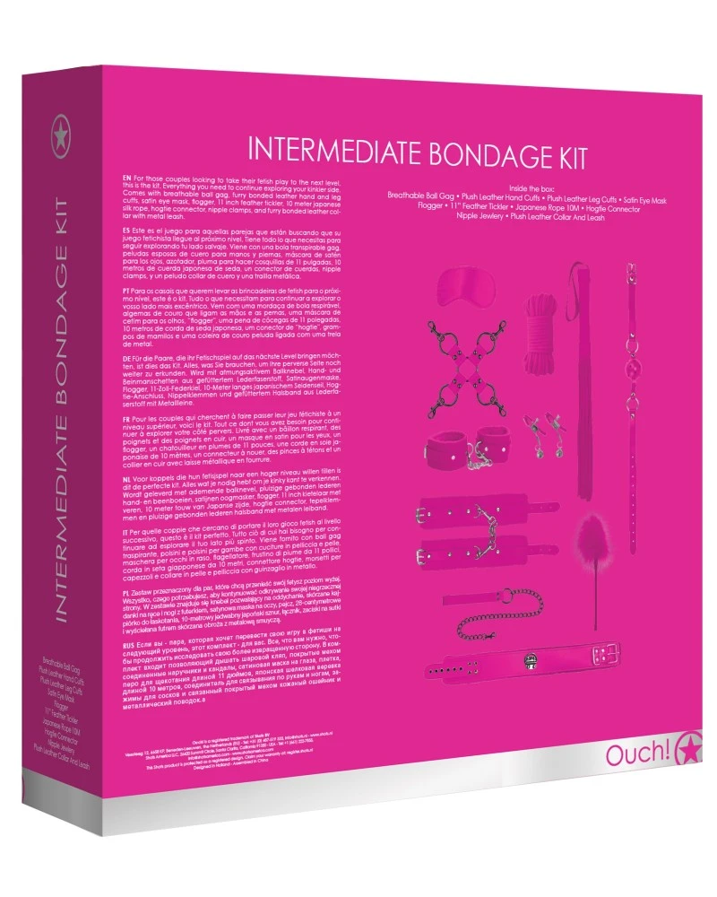 Ouch! Kit Bondage Intermédiaire 10 Pièces Rose 3 Ouch! Kit Bondage Intermédiaire 10 Pièces Rose – Image 3