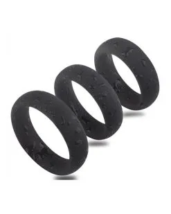 Generique Kit De 3 Cockrings Silicone Thick Set -Sextoys boutique kit de 3 cockrings silicone thick set 2