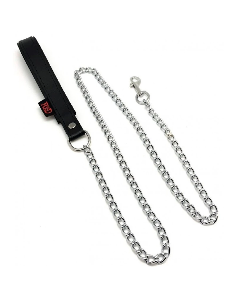 The Red Laisse Avec Poignée Cuir 1m Noir 1 The Red Laisse Avec Poignée Cuir 1m Noir