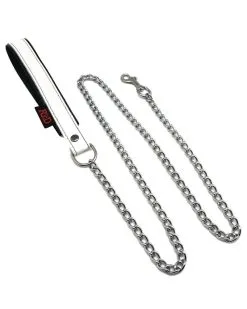 The Red Laisse Avec Poignée En Cuir 1m Blanc