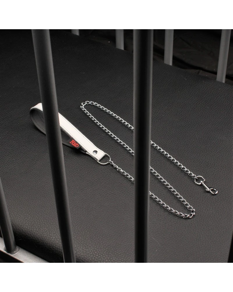 The Red Laisse Avec Poignée En Cuir 1m Blanc 4 The Red Laisse Avec Poignée En Cuir 1m Blanc – Image 4