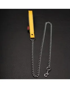 The Red Laisse Avec Poignée En Cuir 1m Jaune -Sextoys boutique laisse avec poignee en cuir 1m jaune 3