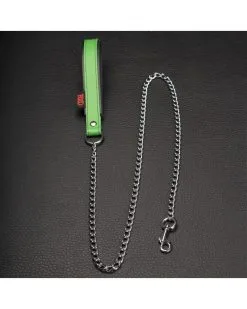 The Red Laisse Avec Poignée En Cuir 1m Vert -Sextoys boutique laisse avec poignee en cuir 1m vert 3