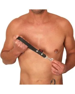 The Red Laisse Courte En Cuir Noire