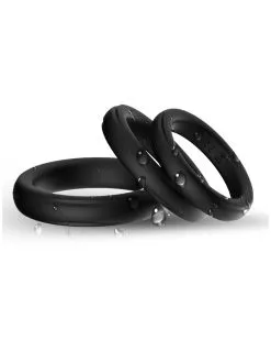 FUKR Lot De 3 Cockring Silicone Set Ring Noirs