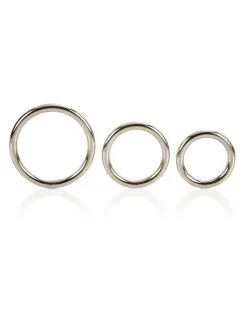 CalExotics Lot De 3 Cockrings En Métal Silver Ring 32 à 50mm -Sextoys boutique lot de 3 cockrings en metal silver ring 32 a 50mm 2