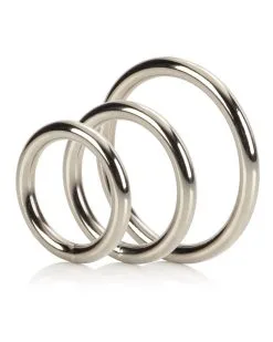 CalExotics Lot De 3 Cockrings En Métal Silver Ring 32 à 50mm