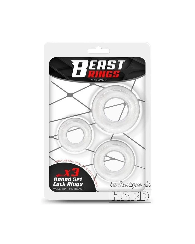 Lot De 3 Cockrings Souples Beast Rings Transparents 2 Lot De 3 Cockrings Souples Beast Rings Transparents – Image 2