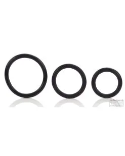 CalExotics Lot De 3 Cockrings Souples Rubber Rings Noir -Sextoys boutique lot de 3 cockrings souples rubber rings noir 2