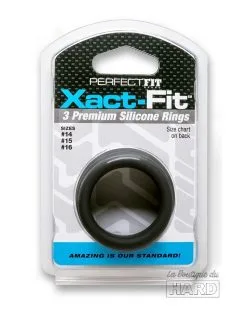 Perfect Fit Lot De 3 Cockrings Xact-Fit S-M -Sextoys boutique lot de 3 cockrings xact fit s m 1